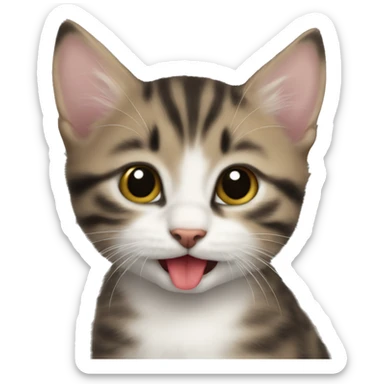Kitten lick sticker