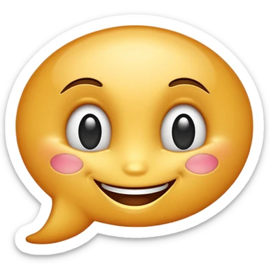 a speech bubble with a sly smile, representing gossip sticker