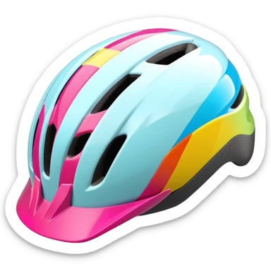 A vibrant bike helmet  sticker
