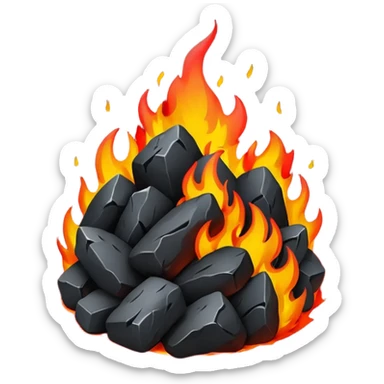 Red and black with fire with coal, hell sticker