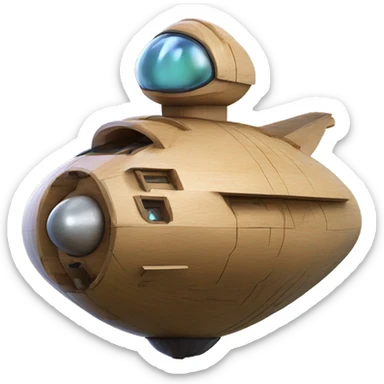 Flying Starship spacecraft bird’s house wooden  sticker