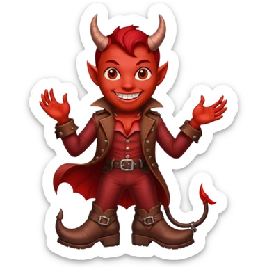 I need a devil wearing leather boots emoji sticker