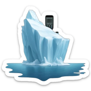 Iceberg with a hand-held walkie-talkie sticker
