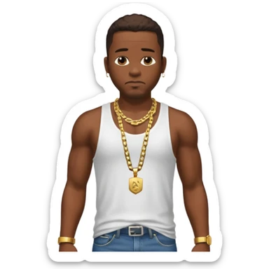 Create a GTA CJ - Carl Johnson from GTA San Andreas emoji for a teams chat but make it more original style to the game - make it more realistic to the GTA San Andreas game graphics sticker