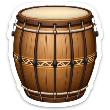tribal drum with decorative patterns emoji sticker