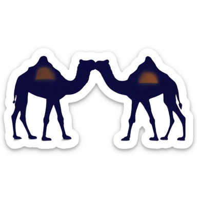 Egyptian kissing camel sticker