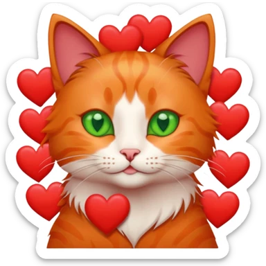 Cat with hearts sticker