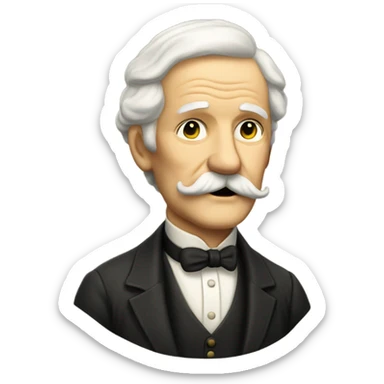 white elderly man with a mustache in a 19th century suit sticker