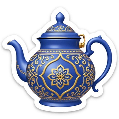 moroccan style ornamented blue teapot sticker