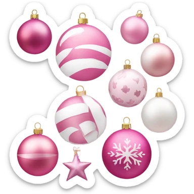 Christmas pink/white￼ sticker
