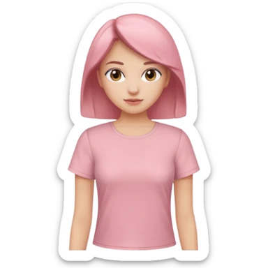 Rose-pink women’s top with short sleeves, soft fabric, gentle lighting, isolated on plain background. Complete plain, no textures. sticker