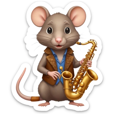 rat playing a saxophone  sticker