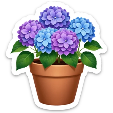 hydrangeas flower pot sticker