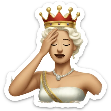 A queen doing a facepalm sticker
