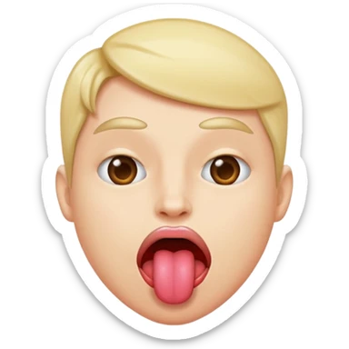 meh face with tongue sticking out sticker