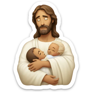 Jesus holding a baby sticker