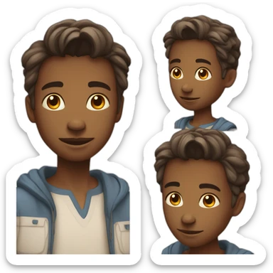 un garçon des dos, en face d'un magnifique coucher de soleil sticker