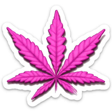 Pink marijuana leaf sticker