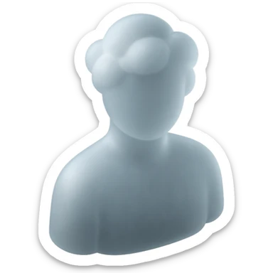 A person's shoulders and head made entirely of fluffy white convex clouds sticker