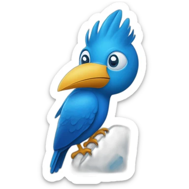 Blue bird on the Elon musk’s shoulder sticker