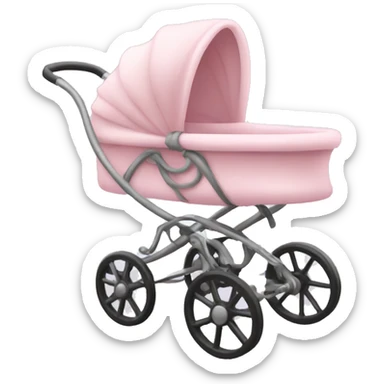 Light pink fancy baby stroller sticker
