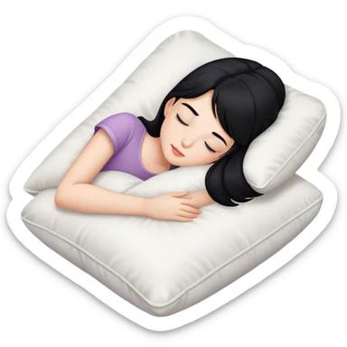 Black hair girl sleeping on a pillow sticker