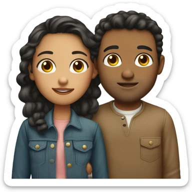 Fair skin couple kissinh sticker