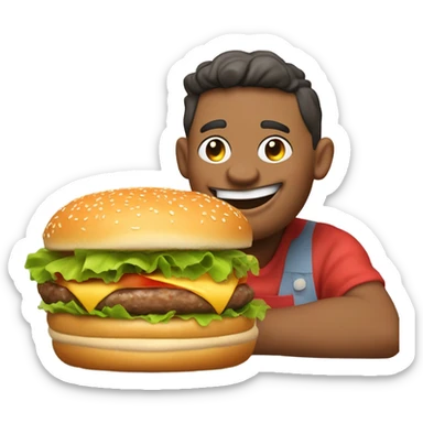 John pork eating burger sticker