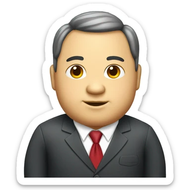 Chubby cheeked businessman sticker