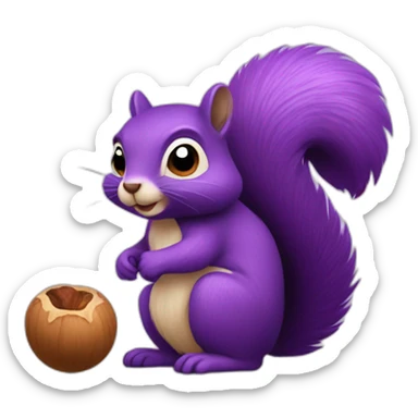 purple squirrel with purple nut sticker