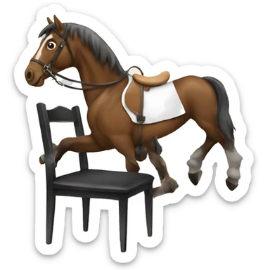 Horse riding a chair  sticker