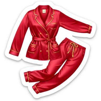 Pijama de satin color cherry sticker