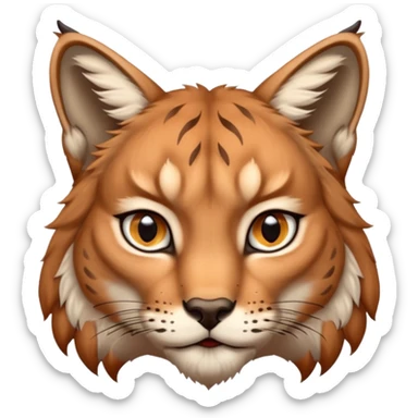 A high-resolution photo-realistic digital illustration of a majestic lynx, chesdt upward  sticker