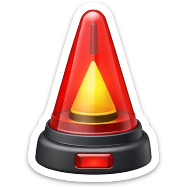 ne maják, ale majáček z auta s blikajícím červeným výstražným světlem sticker