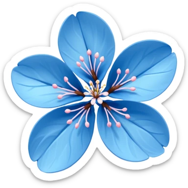 blue cherry blossom sticker