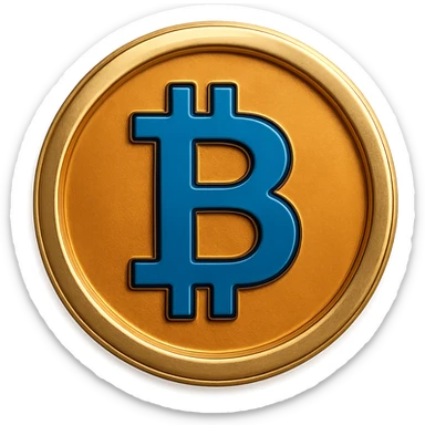 Create a high quality bitcoin coin with smooth edges, polished and production-ready appearance, on a transparent background. sticker