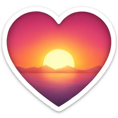 Heart shaped sunrise sticker