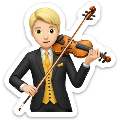 yellow-colored violinist man  sticker