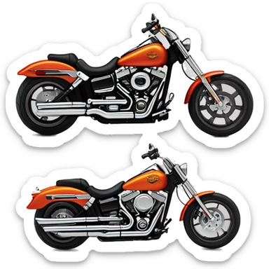 harley Davidson dyna wide glide thats red with orange flames as a paintjob sticker