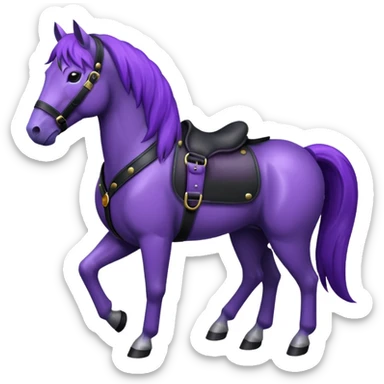 Purple horse wearing leather jacket
 sticker