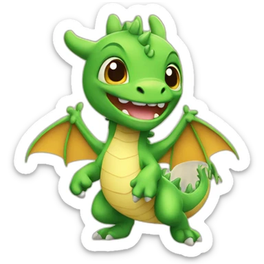 Cute baby dragon, dancing sticker