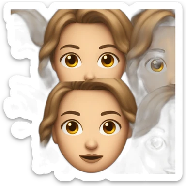 Brown hair young White women upset sticker