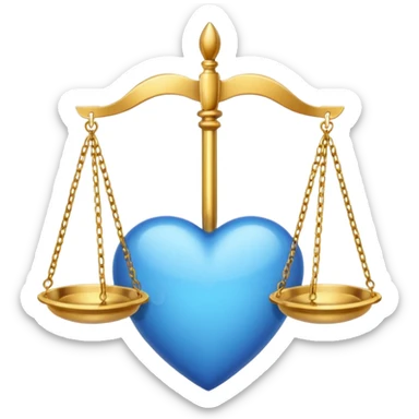 Blue heart with scales of justice sticker