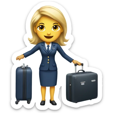 FLIGHT ATTENDANT WITH A LUGGAGE sticker