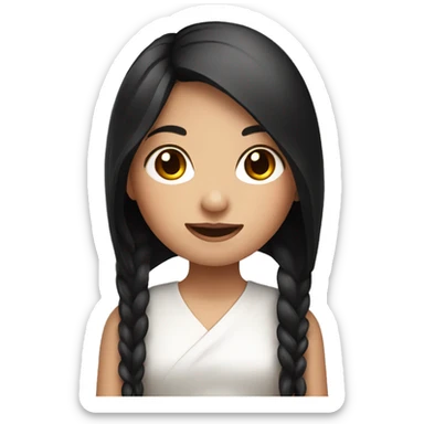 thai girl with black and red long hair sticker