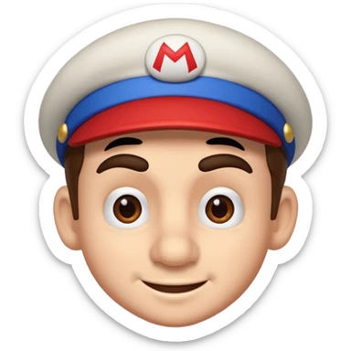 mario with one eyebrow raised and one eyebrow lowered sticker