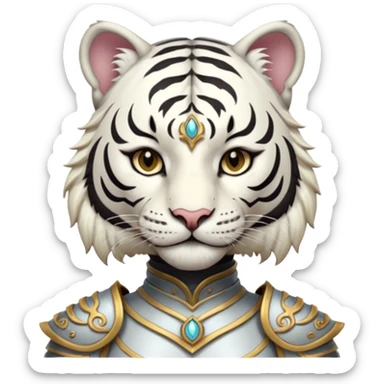 ESO Female white tiger khajiit leader of the umbral rose  sticker