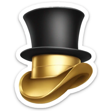Top Hat add thick gold band sticker