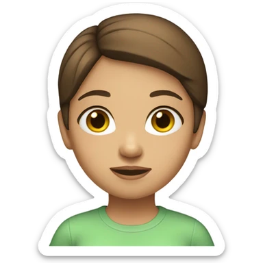 Short brown hair girl with a tv girl shirt  sticker