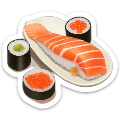 Salmon roe -sushi-with-salmon-sashimi sticker